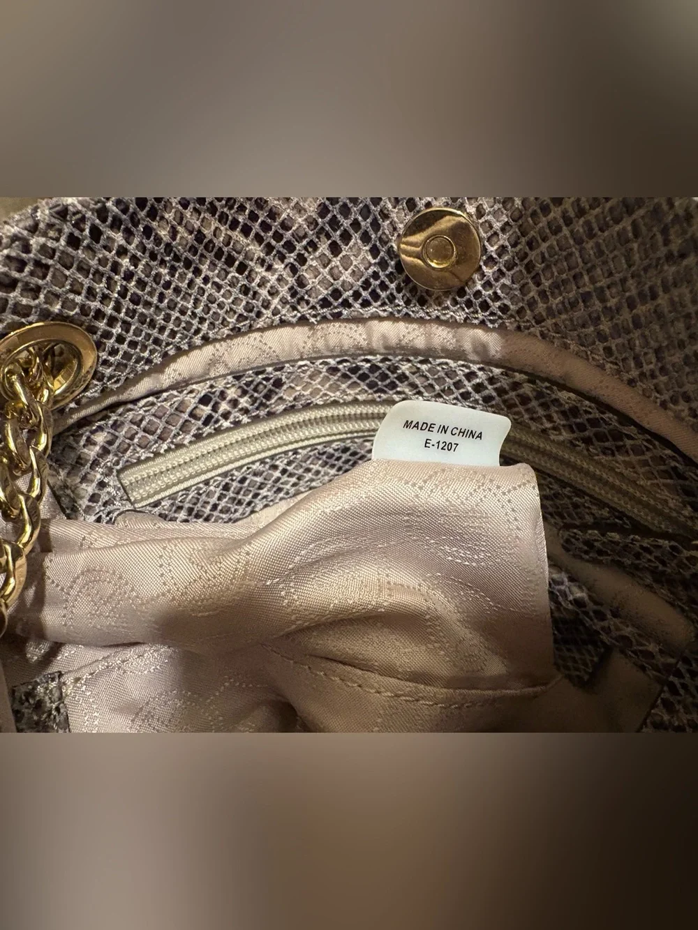 Michael Kors ID Chain Python Embossed 2007 Leather Hobo Vintage Y2K Excellent